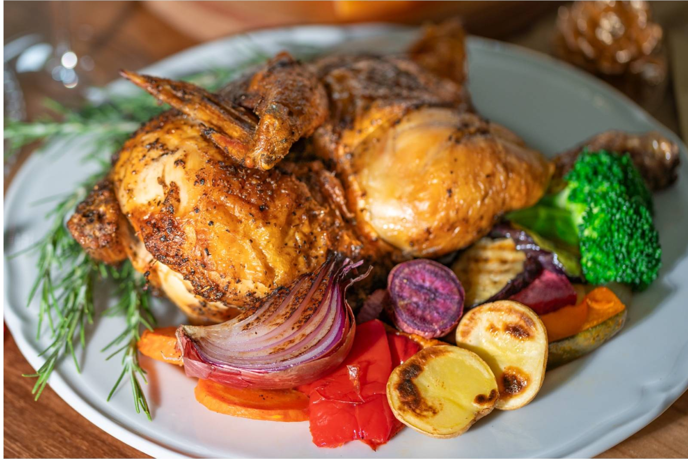 秋川牧園鶏肉使用　ローストチキン(半身)