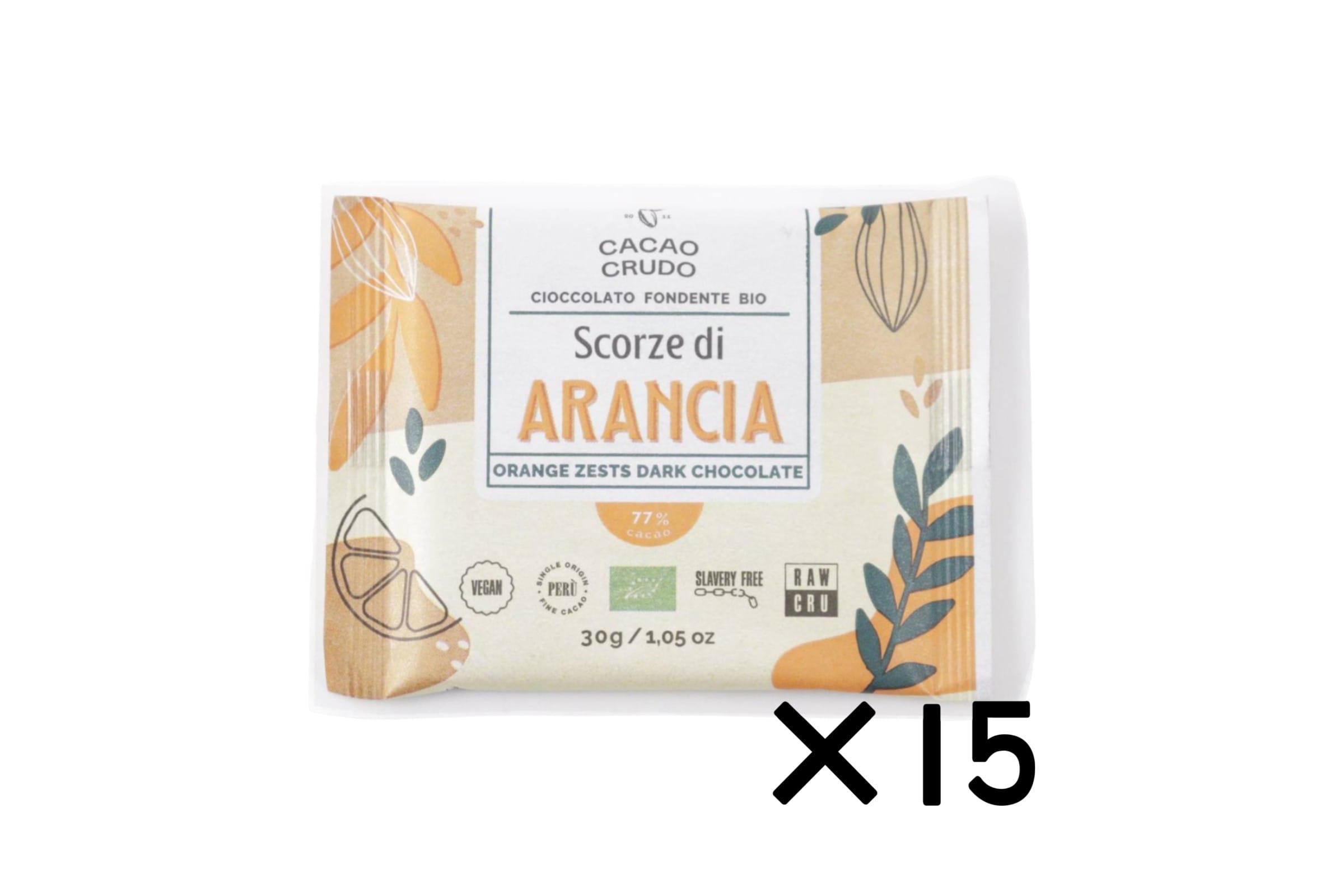 【送料無料】オーガニックダークローチョコレート　オレンジピール15点セット