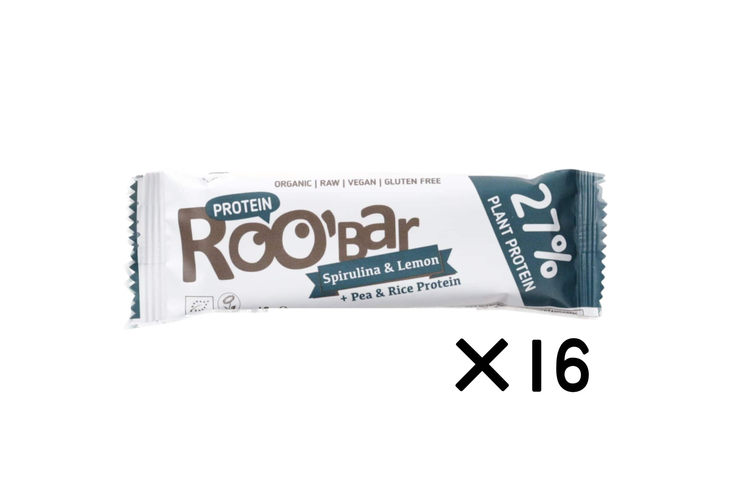 【送料無料】オーガニックプロテインバー（スピルリナ&レモン）16点セット