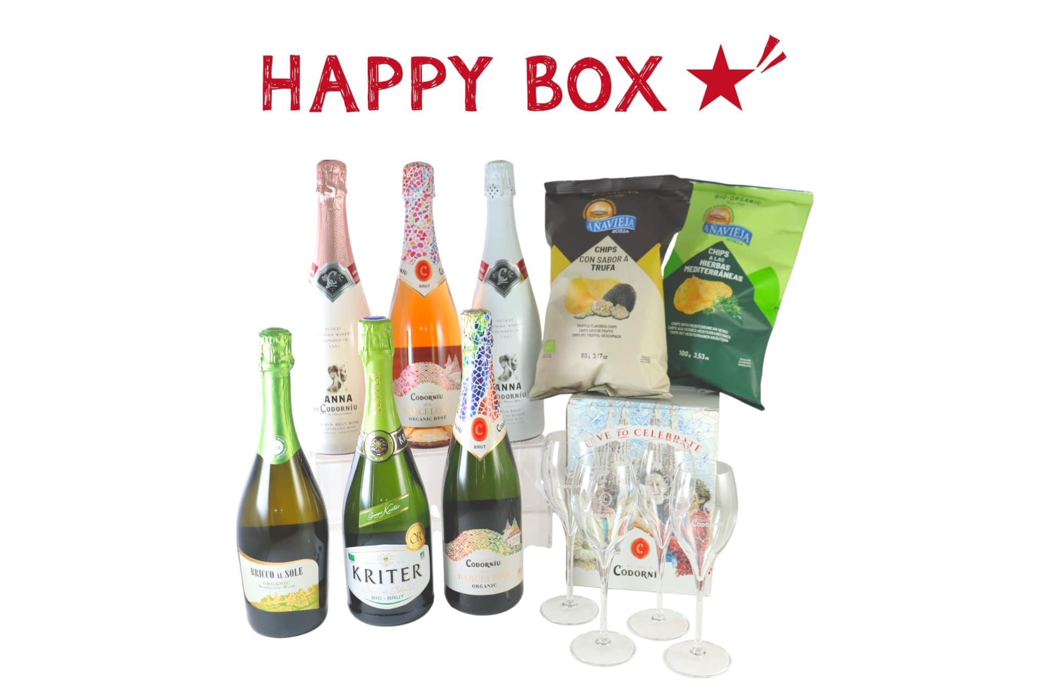 HAPPY BOX 2026  スパークリング ワインセット （ポテチ・グラス付き）【送料無料】